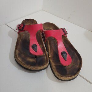 Red Patent Birkenstock Sandals Size 38